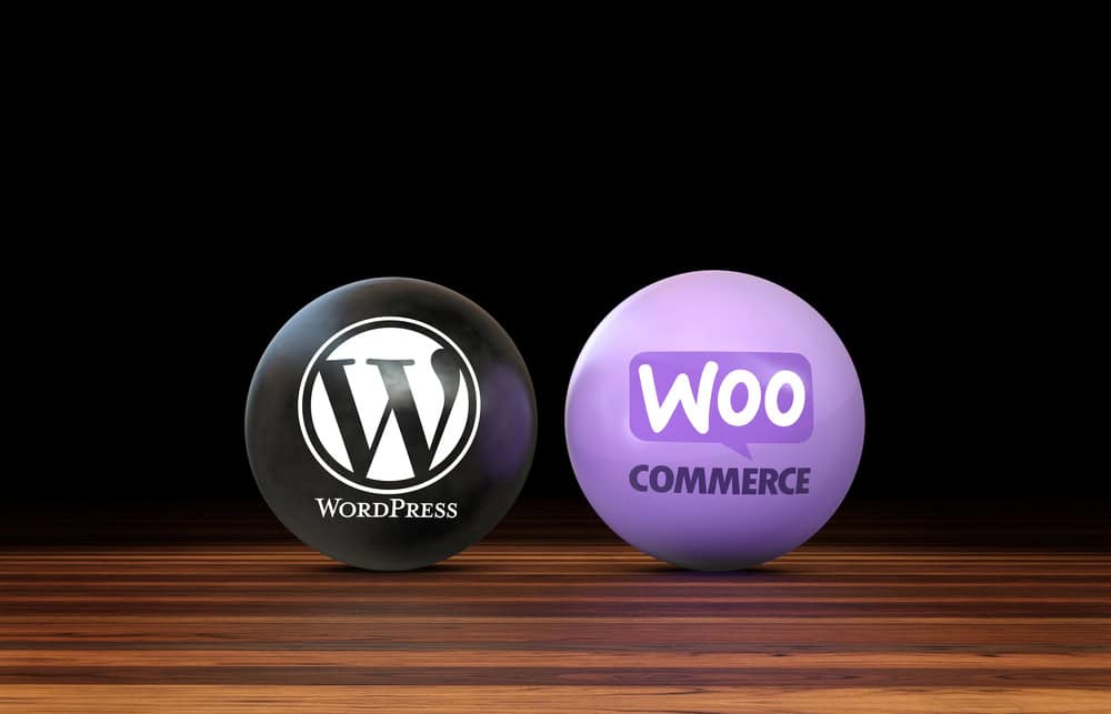 WordPress-Logo und WooCommerce-Logo nebeineinander